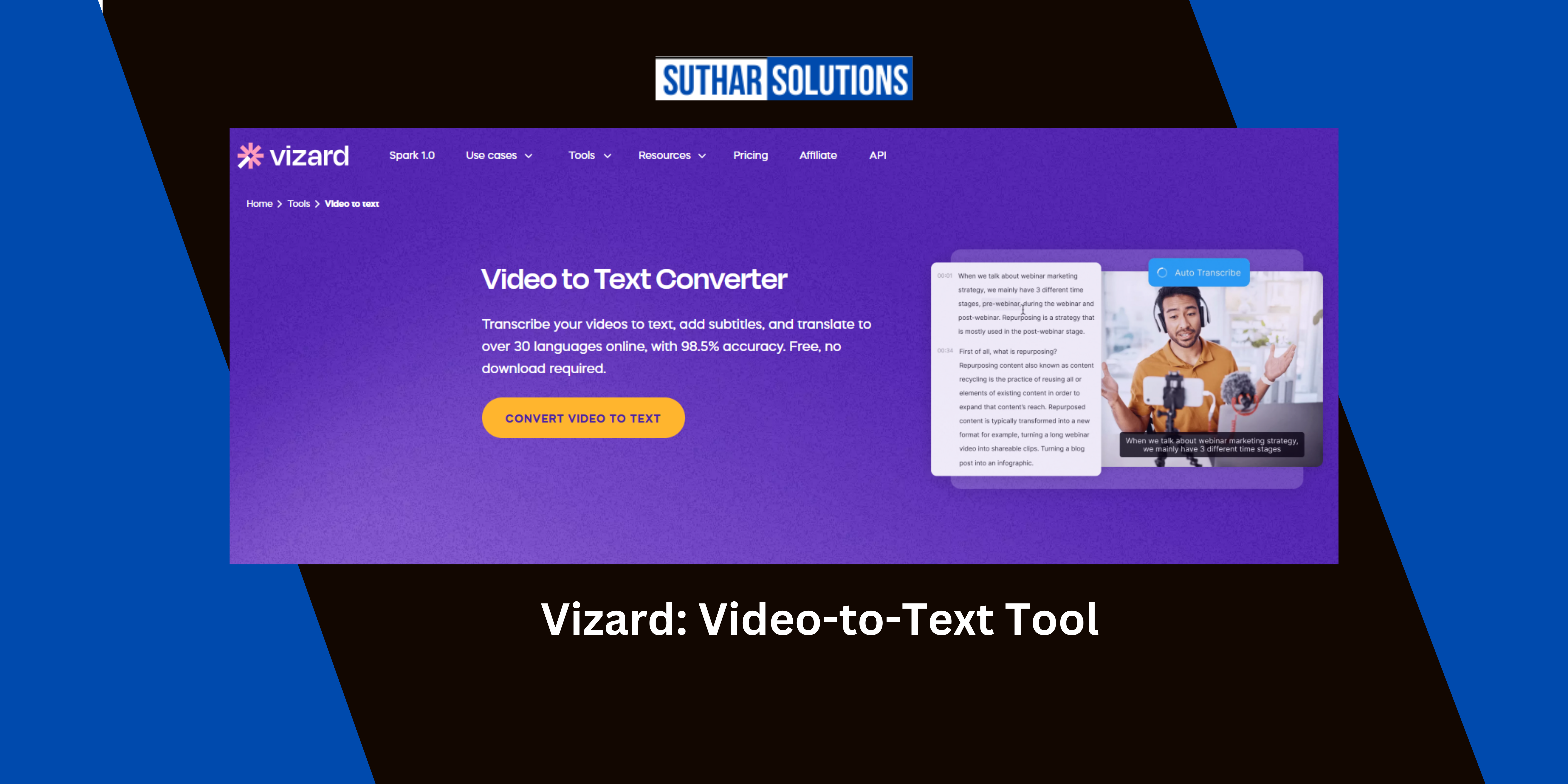 Vizard ai Video to Text tool Review