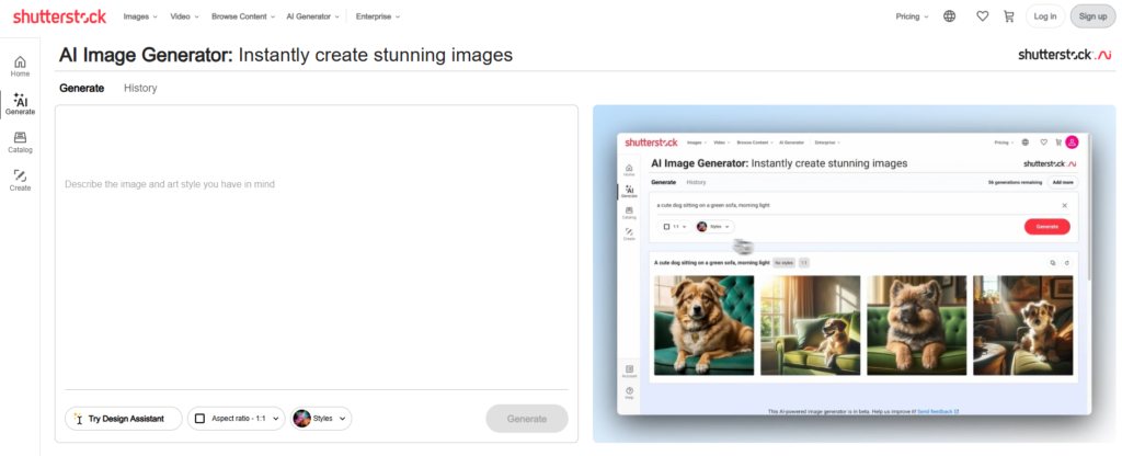 Shutterstock AI Image Generation Tools